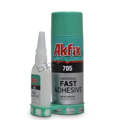 Клей Akfix 705 с активатором для экспресс склеивания GA0655 (500мл+125гр)