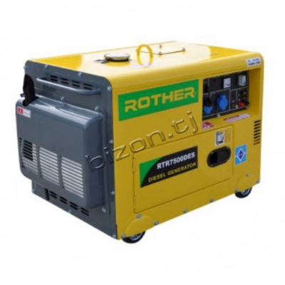Дизельный генератор с шумозащитным кожухом RODEX RDX7500DES, 6.0кВт, однофазный