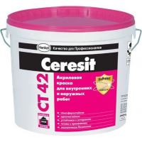Акриловая краска для внутренних и наружнных работ CERESIT  CT 42, 15кг