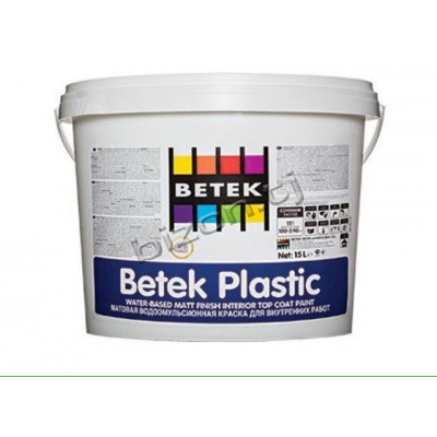 Декоративная матовая эмульсионная  краска для внутренних  работ BETEK PLASTIC  7.5кг
