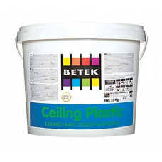 Краска декоративная матовая эмульсионная белая для внутренних работ BETEK CEILING PLASTIC, 25кг