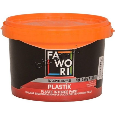 Внутренняя краска FAWORI PLASTIC INTERIOR PAINT WHITE, 3,5кг