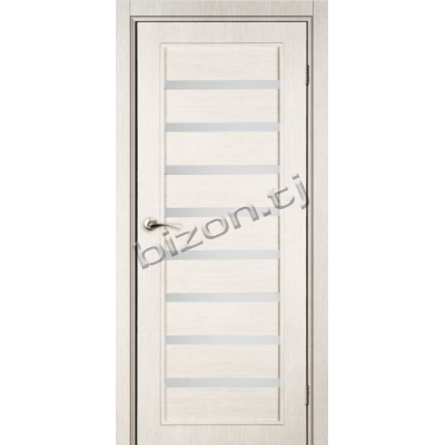 Дверь с покрытием экошпон Эко лайт 4 Капучино (белое стекло)