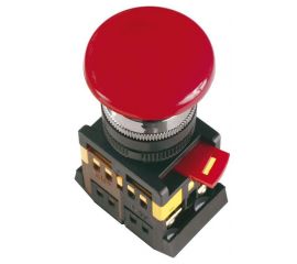 Кнопка AEAL-22 "Грибок"с фиксацией красный d22мм 240В 1з+1р, IEK