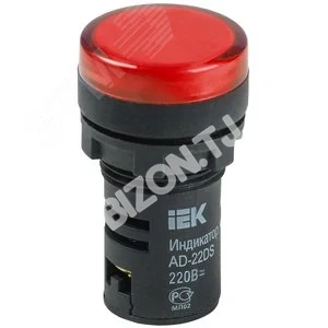 Лампа AD22DS(LED)матрица d22мм красный 230В IEK