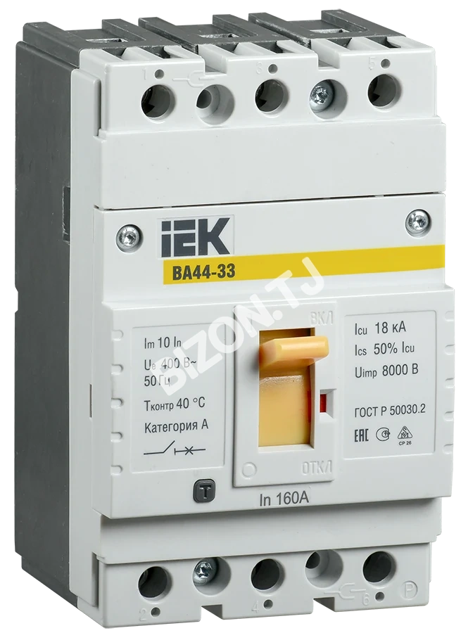 Автомат выключатель ВА44 33 3Р 100А 15кА IEK