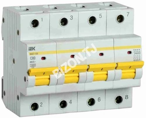 Автомат выключатель ВА47-150 4Р 125A 15кА С IEK