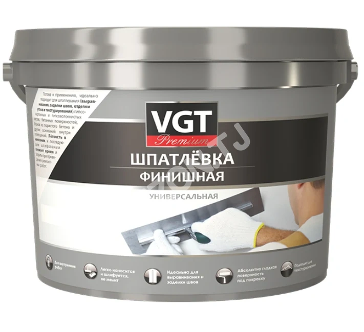 Шпатлёвка VGT Premium финишная универсальная, 10кг