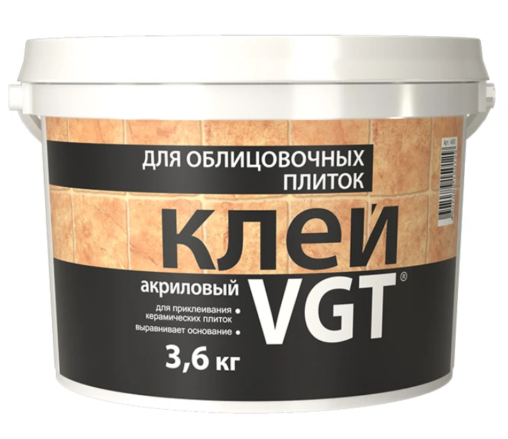Клей акриловый VGT для облицовочных плиток, 3,-6кг