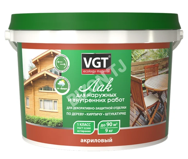 Акриловый лак VGT для наружных и внутренних работ, 2,2кг