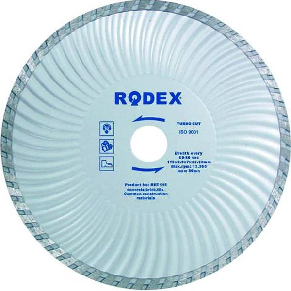 Диск отрезной алмазный (турбо) Rodex
