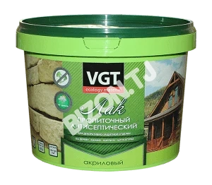 Лак акриловый пропиточный антисептический с биозащитой VGT, 2.2кг