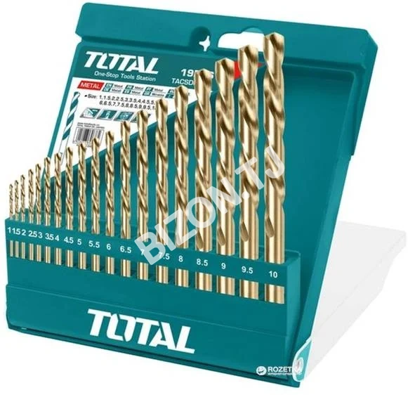 Набор сверл по металлу Total TACSD0195, 19шт