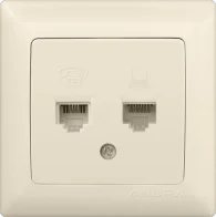 Розетка двойная компьютерная(RJ45) + телефонная(RJ11) ANURA Marmaris
