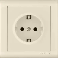 Розетка одноместная с заземляющим контактом Anura Anamur