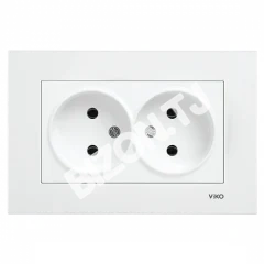 Розетка двойная без заземления VIKO Karre Белая, 90960Х55