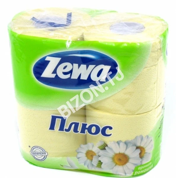 Туалетная бумага ZewaPlus, 4шт
