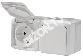Розетка двойная 2К+3 IP44, LEGRAND QUTEO 782373, наружный монтаж-16Ах250Вт, белый