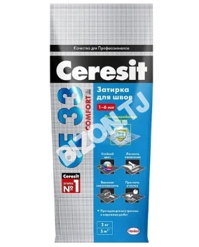 Эластичная затирка для межплиточных швов CERESIT CE 33 COMFORT, 5кг