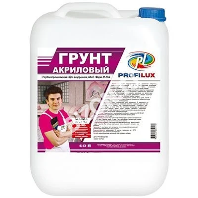 Акриловый грунт для внутренних и наружных работ PROFILUX PL-17A, 5л
