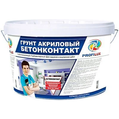 Бетонконтакт акриловый грунт для внутренних и наружных работ PROFILUX, 2,5кг