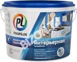 Влагостойкая латексная интерьерная краска PROFILUX PL-10L, 3кг