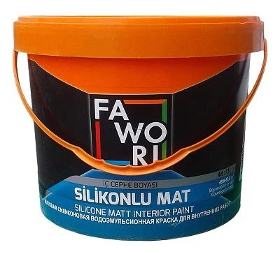 Внутренняя краска FAWORI SILICONE MATT INTERIOR PAINT WHITE, 7,5л, (12,3кг)