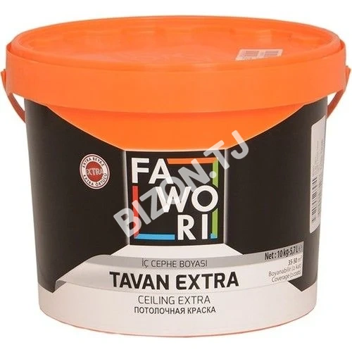 Внутренняя потолочная краска FAWORI EXTRA CEILING INTERIOR PAINT WHITE, 10кг