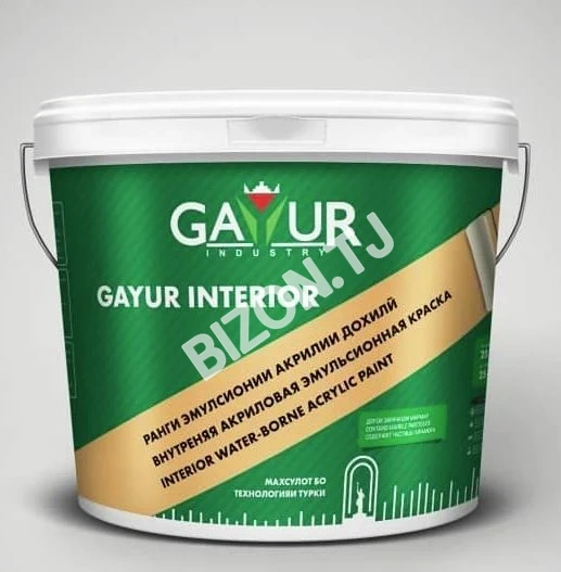 Краска водоэмульсионная для внутренных работ GAYUR, 5кг