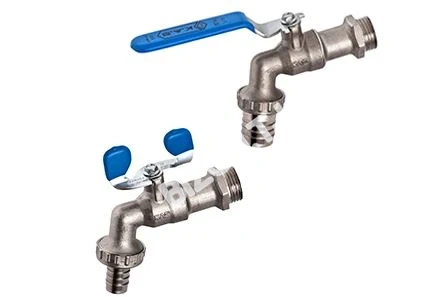Кран шаровой латунный для полива с 2 накидными  гайками  KAS, 20мм