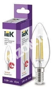 Лампа LED C35 свеча прозр. 5Вт 230В 3000К E14 серия 360° IEK