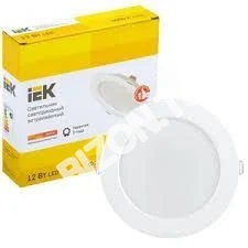Светильник LED ДВО 1613 белый круг 12Вт 3000К IP20 IEK