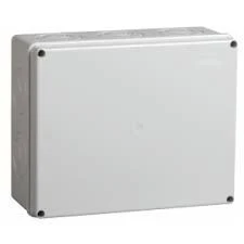 Коробка КМ41272 распаячная для о/п 240х195х90 мм IP55 (RAL7035, кабельные вводы 5 шт)