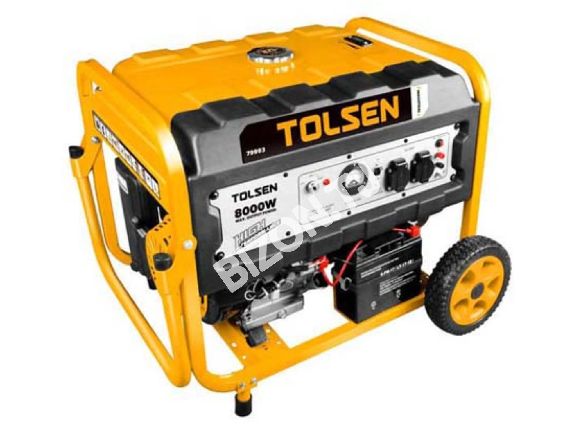 Бензиновый генератор TOLSEN 79993, 8.0кВт, однофазный