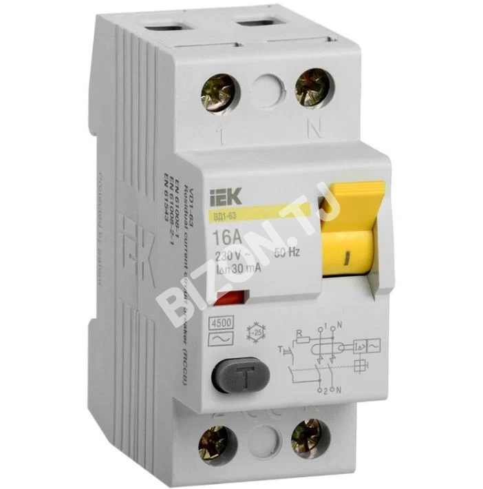 УЗО ВД1-63 2Р 16-100А 30мА IEK