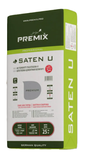 Premix Saten U Финишная цементная шпаклёвка, 25кг