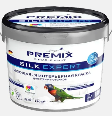 Premix Silk expert Акриловая краска стойкая к протиранию, 25кг