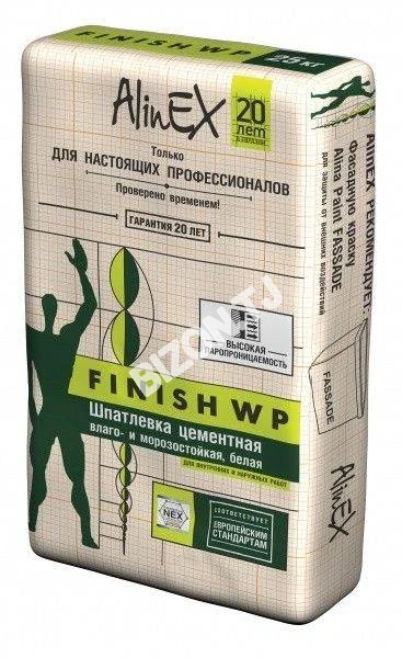 Шпатлевка цементная AlinEX "FINISH WP", 25кг.