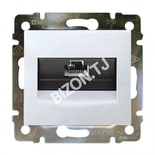 Розетка RJ45 1выход кат.5е UTP, LEGRAND VALENA 774238, белая монтаж на винтах