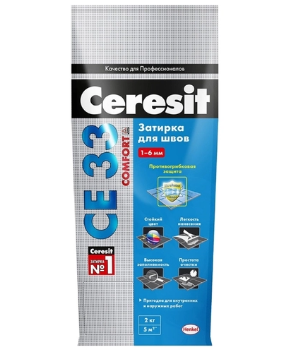 Эластичная затирка для межплиточных швов CERESIT CE 33 COMFORT, 2кг