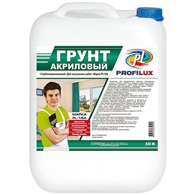 Акриловый грунт для врутренних работ PROFILUX PL-16A, 5л