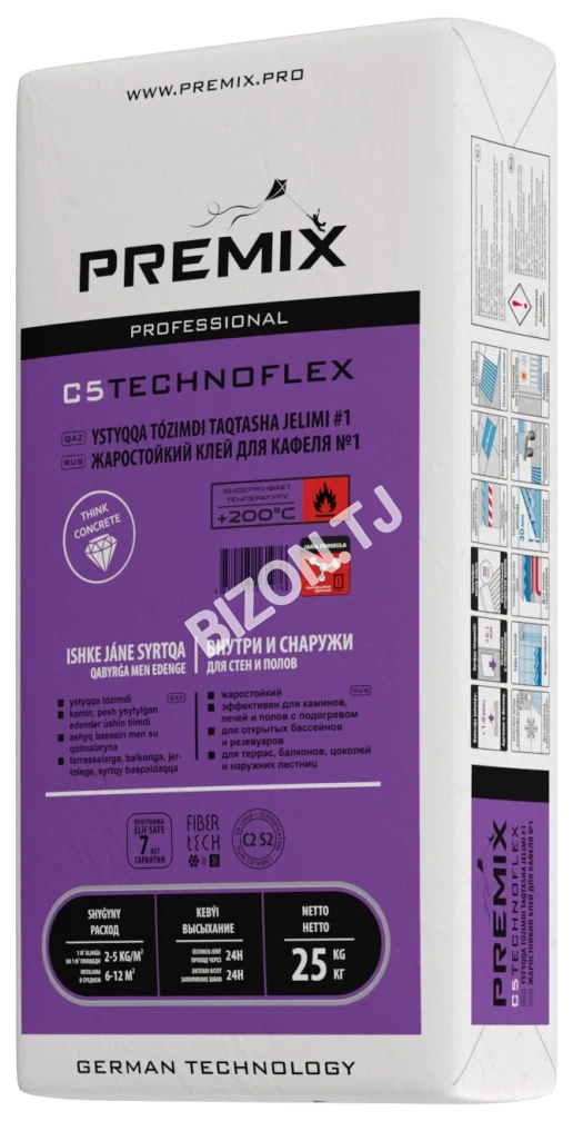 Premix C5 Technoflex Эластичный клей для кафеля, 25кг