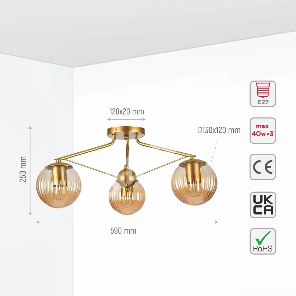 Люстра 52033 5xE27 CHAMPAGNE+золотой, 159-17680 4
