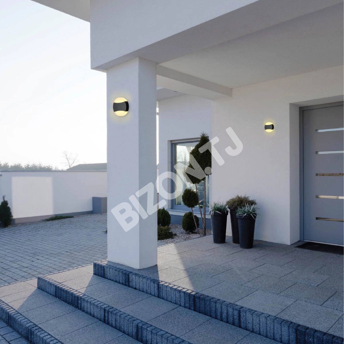 Черный опал круглый Up Down уличный современный LED настенный L, 182-03378 7