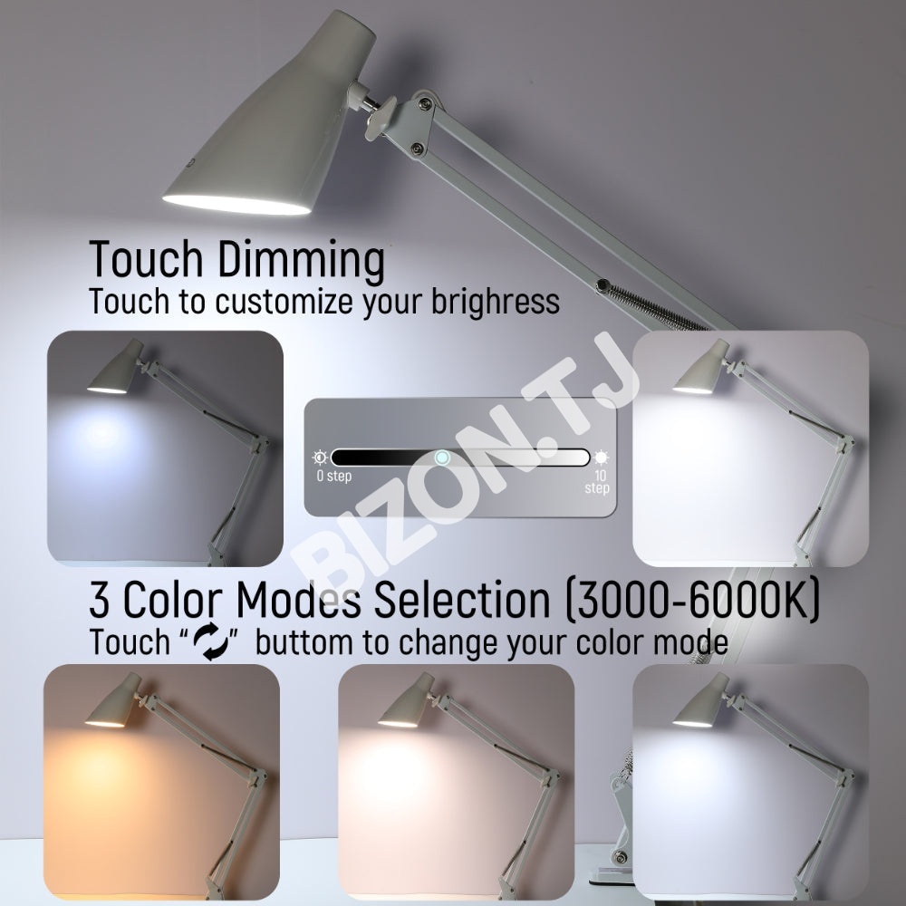 Белый LED Multi-gear Dimming Desk светильник 7 Вт 3000-6000 К, 130-03765 9