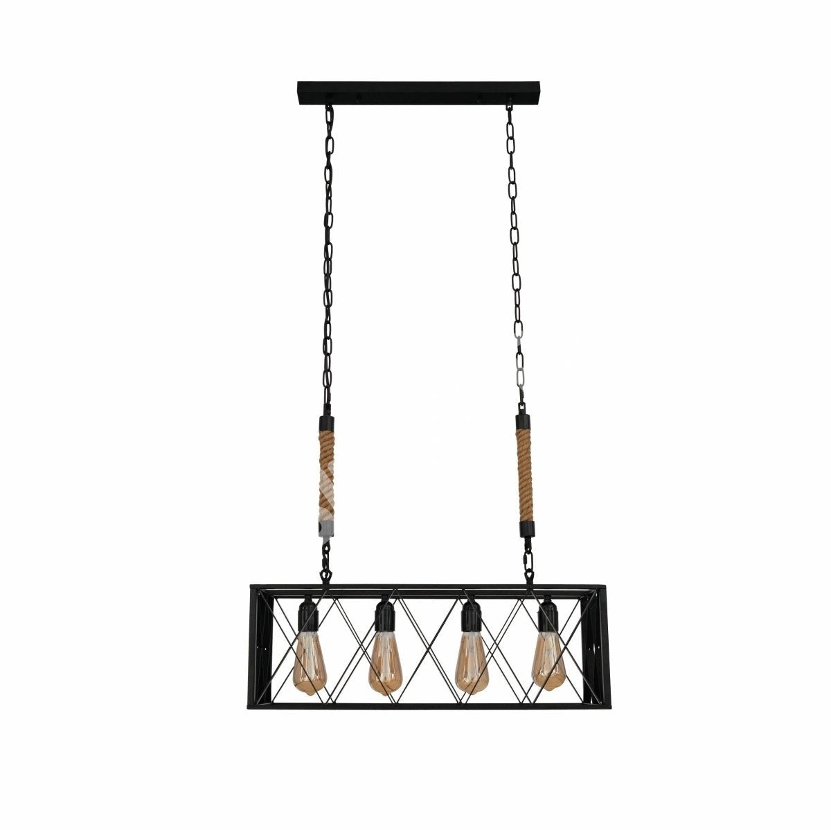 Светильник черный Cuboid металл Island Chandelier потолочный светильник с 4xE27, 158-17870