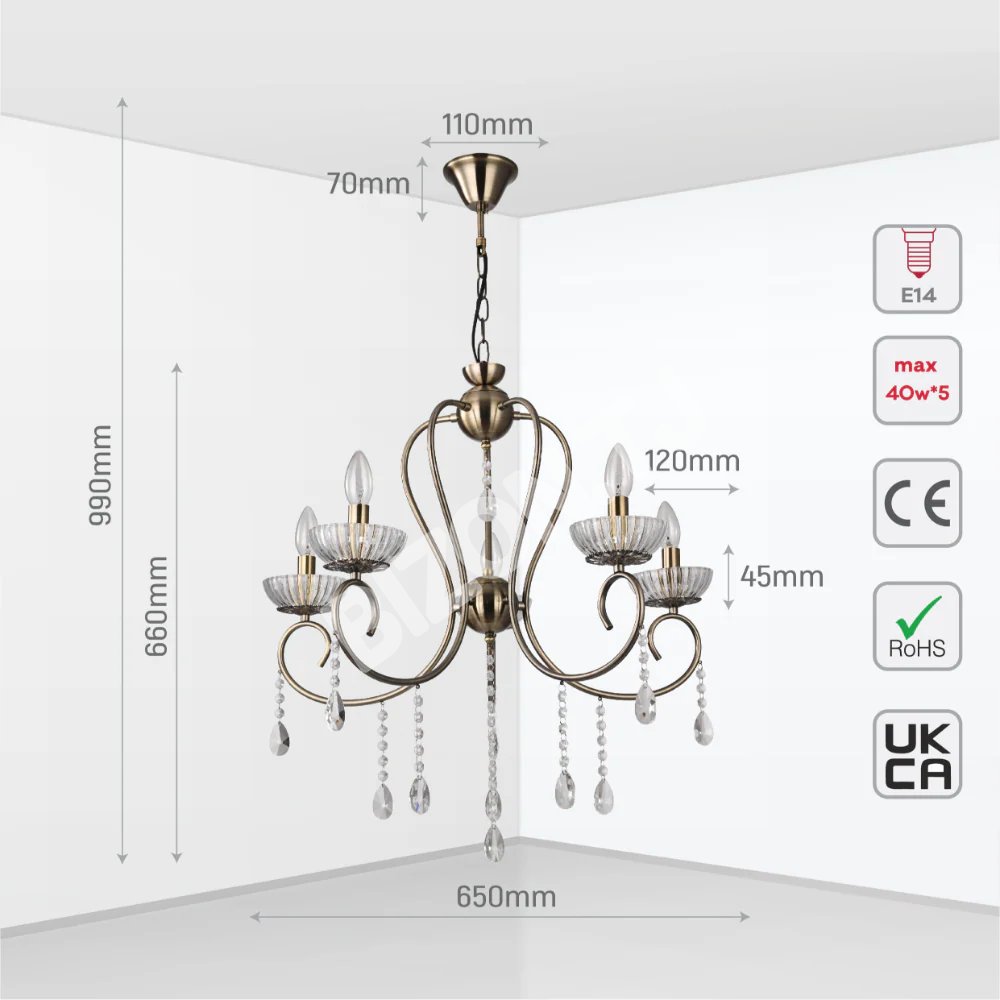 Люстра 8609-8 8xE14 IVORY, 159-17970 21