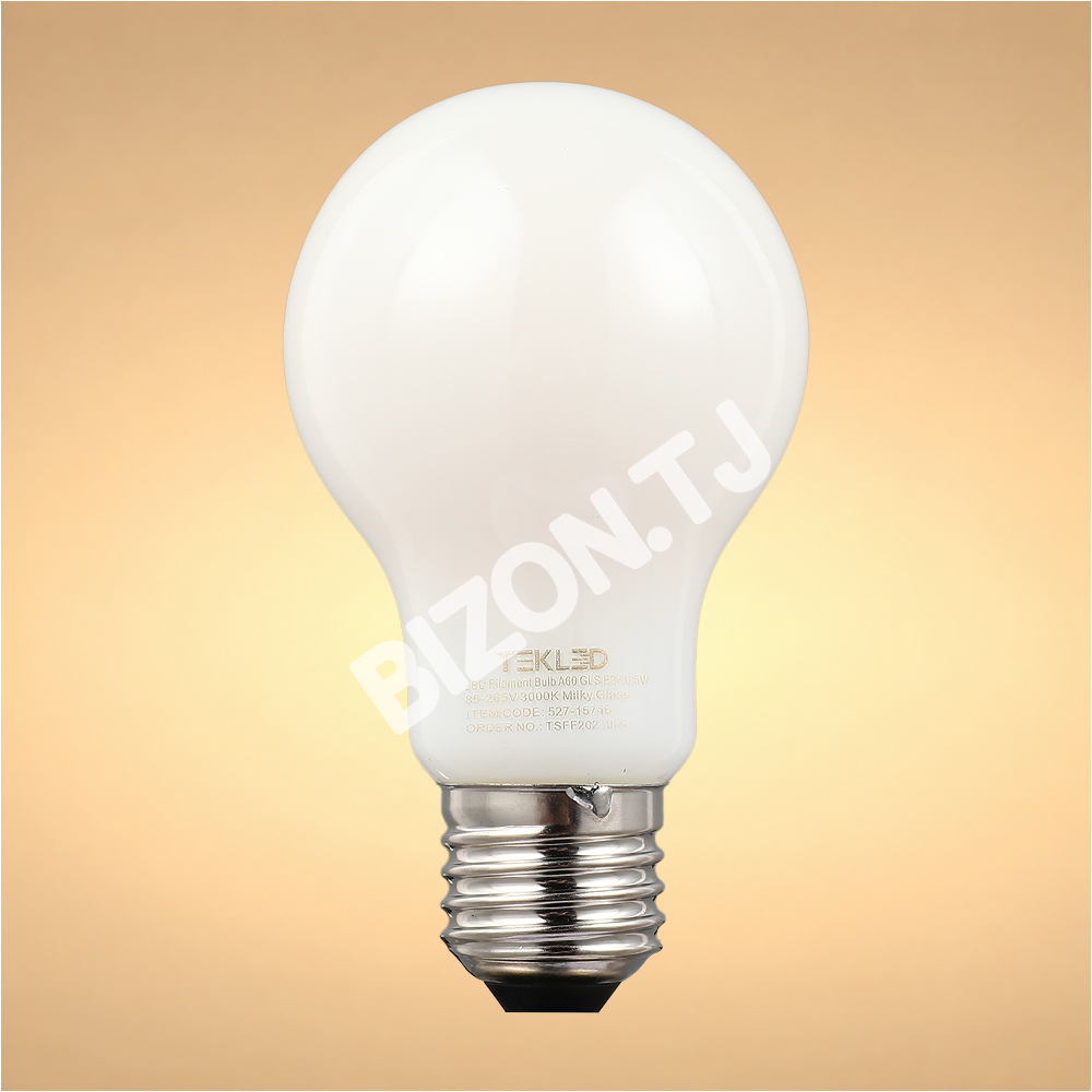 Лампа LED Filament Bulb A60 GLS E27 6.5 Вт 85-265 В 6000 К F, 527-15750 6