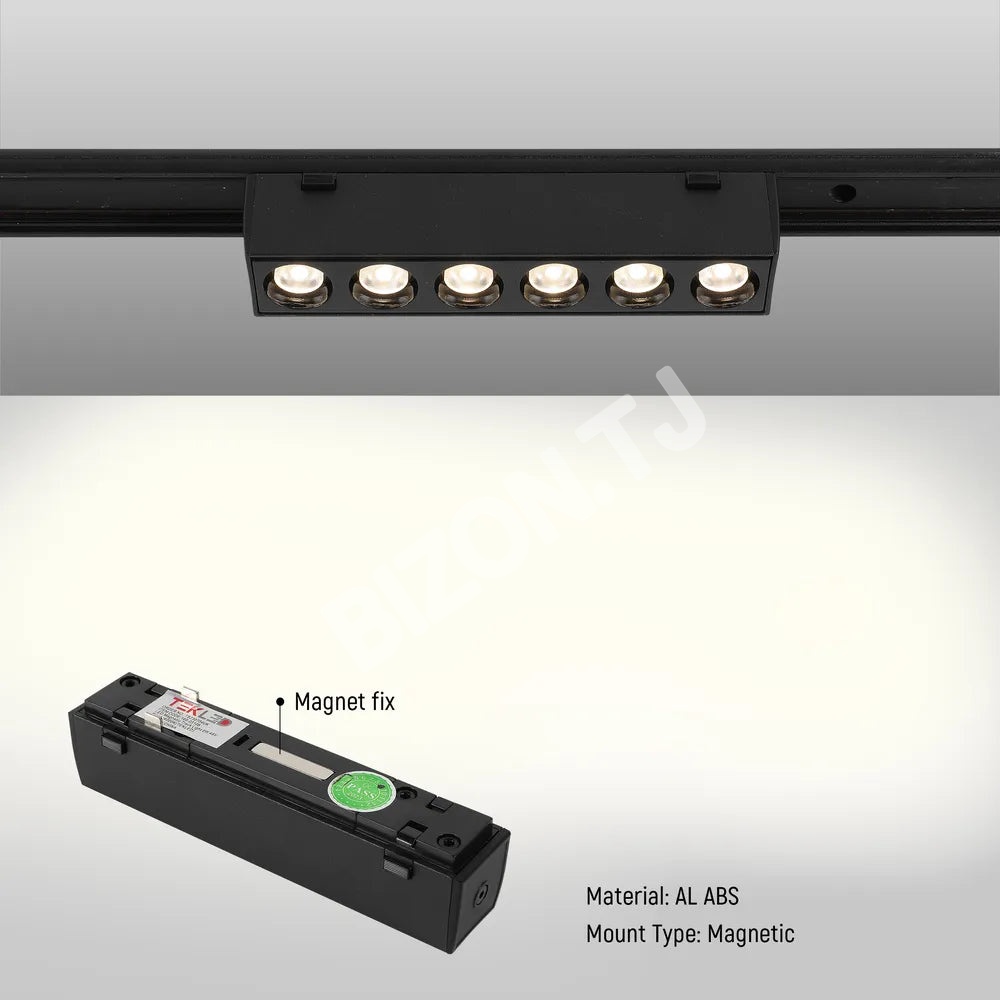 Светильник LED магнитный SLIM 6 Вт 48 В 4000 К черный трековый (T, 169-03108 7
