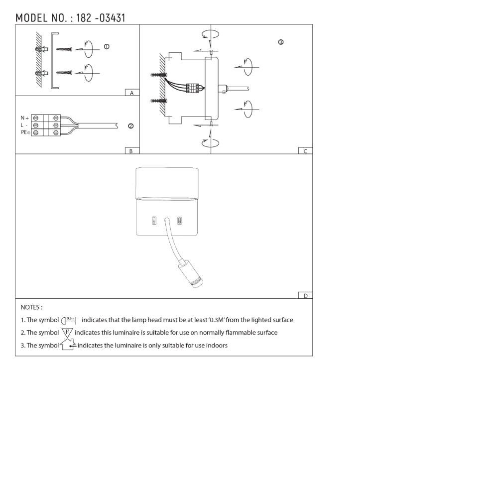 Бра Dual-Source LED настенный Sconce с Adjustable Goosen, 182-03430 16